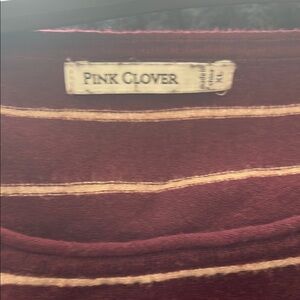 Pink Clover Maroon and Beige Striped Shirt